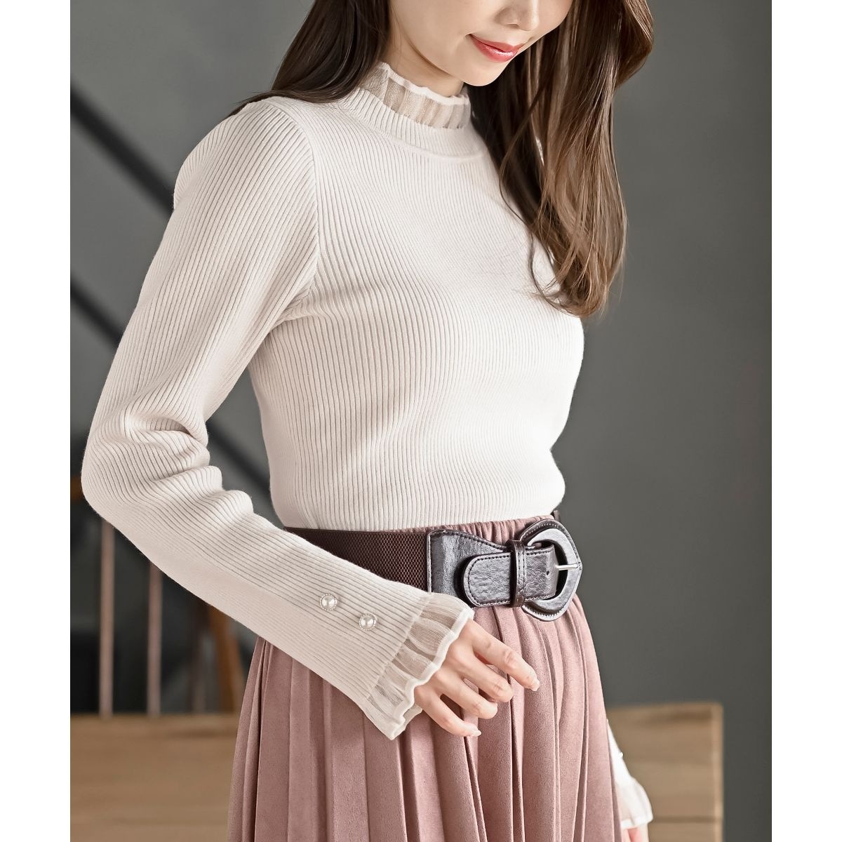 シアーネックリブニットプルオーバー | アール・ピー・エス(r.p.s シアーネックリブニットプルオーバー | アール・ピー・エス(r.p.s