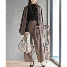 アール・ピー・エス(r.p.s)のテーラージャケット×ワイドパンツセットアップ