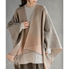 アール・ピー・エス(r.p.s)の配色大判ストールポンチョ