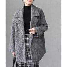 アール・ピー・エス(r.p.s)のフェイクリングウールWテーラードコート