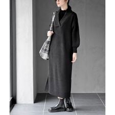 ショールカラーニットワンピース