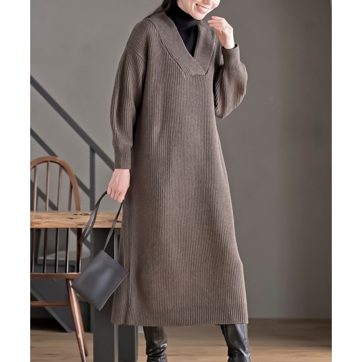 【新品未使用】フラボア　クールカットドレス・ティアード・異素材ドッキング・切替 接触冷感♪涼しげフリルで夏の装い。布帛ドッキング袖フリルティアード