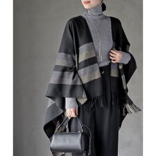 アール・ピー・エス(r.p.s)のチェック大判ストールポンチョ