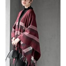 アール・ピー・エス(r.p.s)のチェック大判ストールポンチョ