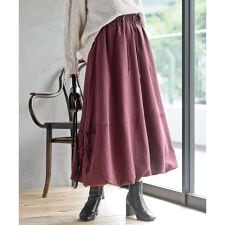 アール・ピー・エス(r.p.s)のピーチ起毛サイドリボンバルーンスカート