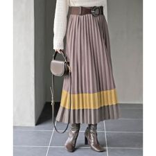 アール・ピー・エス(r.p.s)の3配色スウェードプリーツスカート