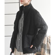 アール・ピー・エス(r.p.s)のボア×キルト切替ジップスタンドブルゾン