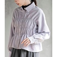 ピーチ起毛シャーリングブラウス