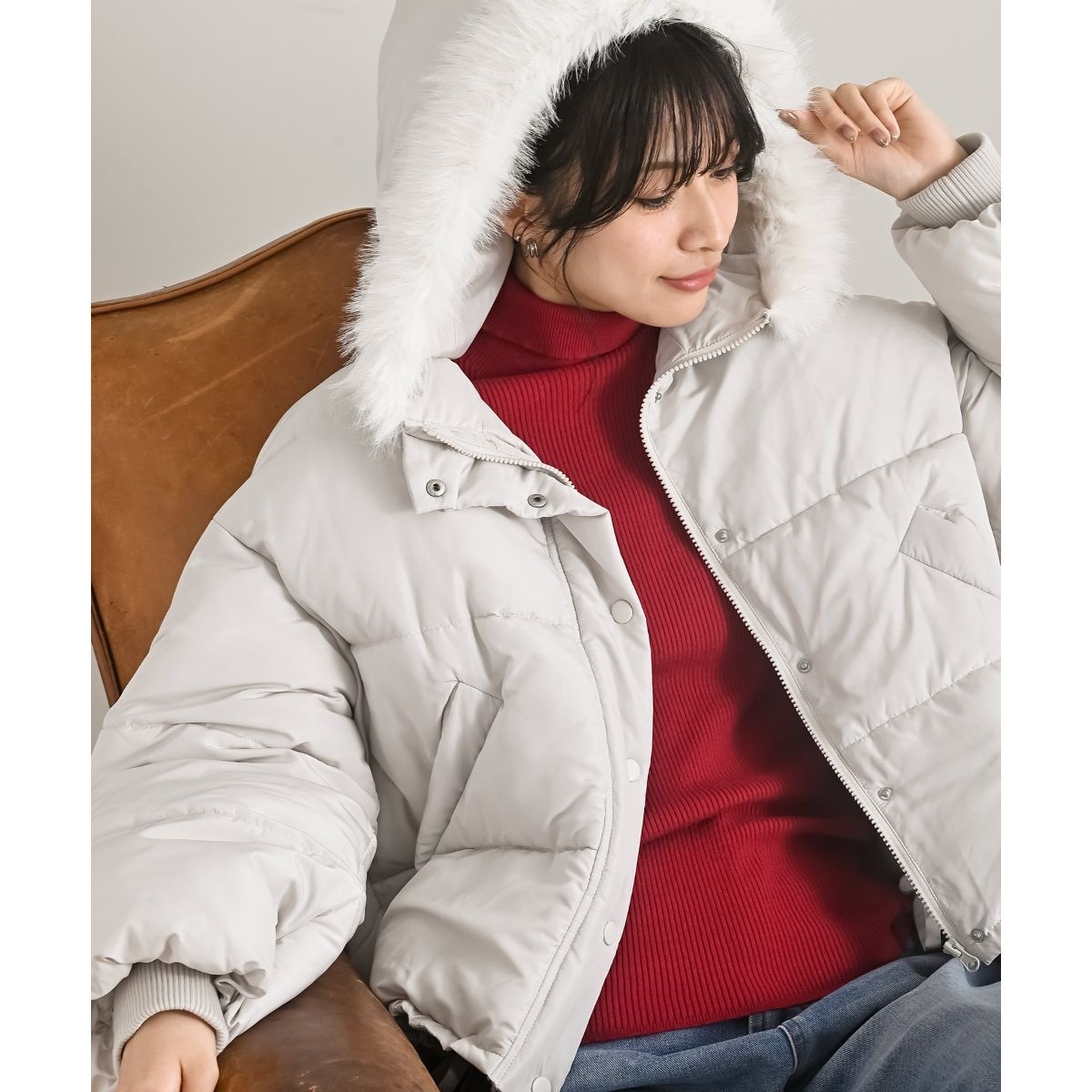 フェイク ファーコート ショート丈 ジャケット ファーブルゾン