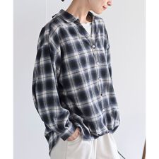 アール・ピー・エス(r.p.s)のBACKレースアップ裾タック起毛チェックブラウス