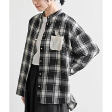 カワウソ多釦バンドカラーワイドシャツ