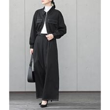 ショートジャケット×パンツセットアップ