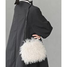 ロングフェイクファー巾着ポシェット