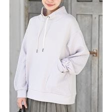 アール・ピー・エス(r.p.s)のふくれジャガード×無地切り替えプチハイネックプルオーバー