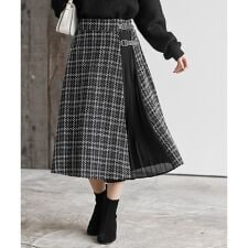アール・ピー・エス(r.p.s)のツィードチェック×プリーツ切替スカート