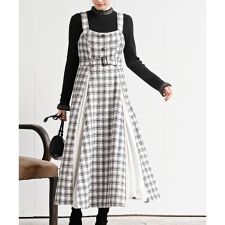 アール・ピー・エス(r.p.s)のシフォンプリーツ切替ツィードジャンドレ