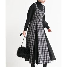 アール・ピー・エス(r.p.s)のシフォンプリーツ切替ツィードジャンドレ