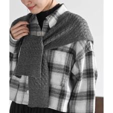 ケーブルニットストール