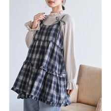 アール・ピー・エス(r.p.s)の起毛チェックティアードキャミチュニック