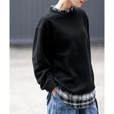 アール・ピー・エス(r.p.s)のチェックシャツレイヤー風プルオーバー