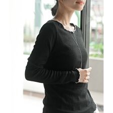 ラメ混リブ配色メローカットソー