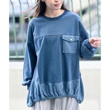 インディゴ裏毛コクーンチュニック