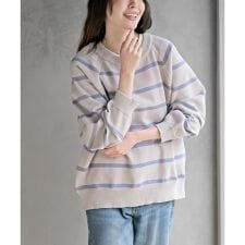 ラインボーダースポンジニットプルオーバー
