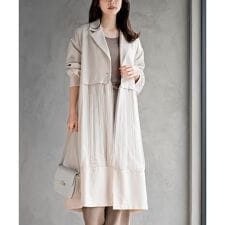 チュール切替コートワンピース