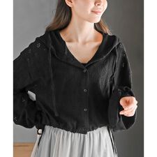 レース透かし編みパーカー