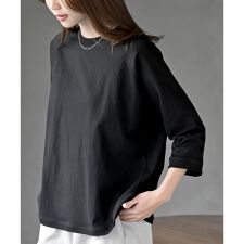 クルーネックラグランワイド7分袖T