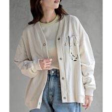 ブラブラキャットミニ裏毛Vネックカーディガン