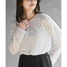 ヘンリーネックシアーカットソー