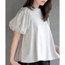 スタンドカラーパフスリーブT