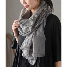 フラワー刺繍大判ストール