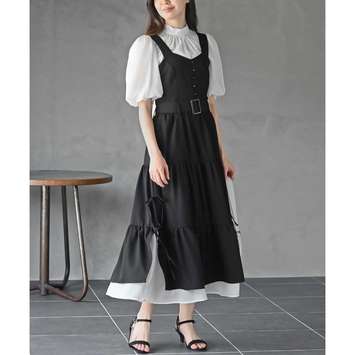 TOBECHIC近年モデル半袖ふんわりシアーシフォンプルオーバーブラウス 