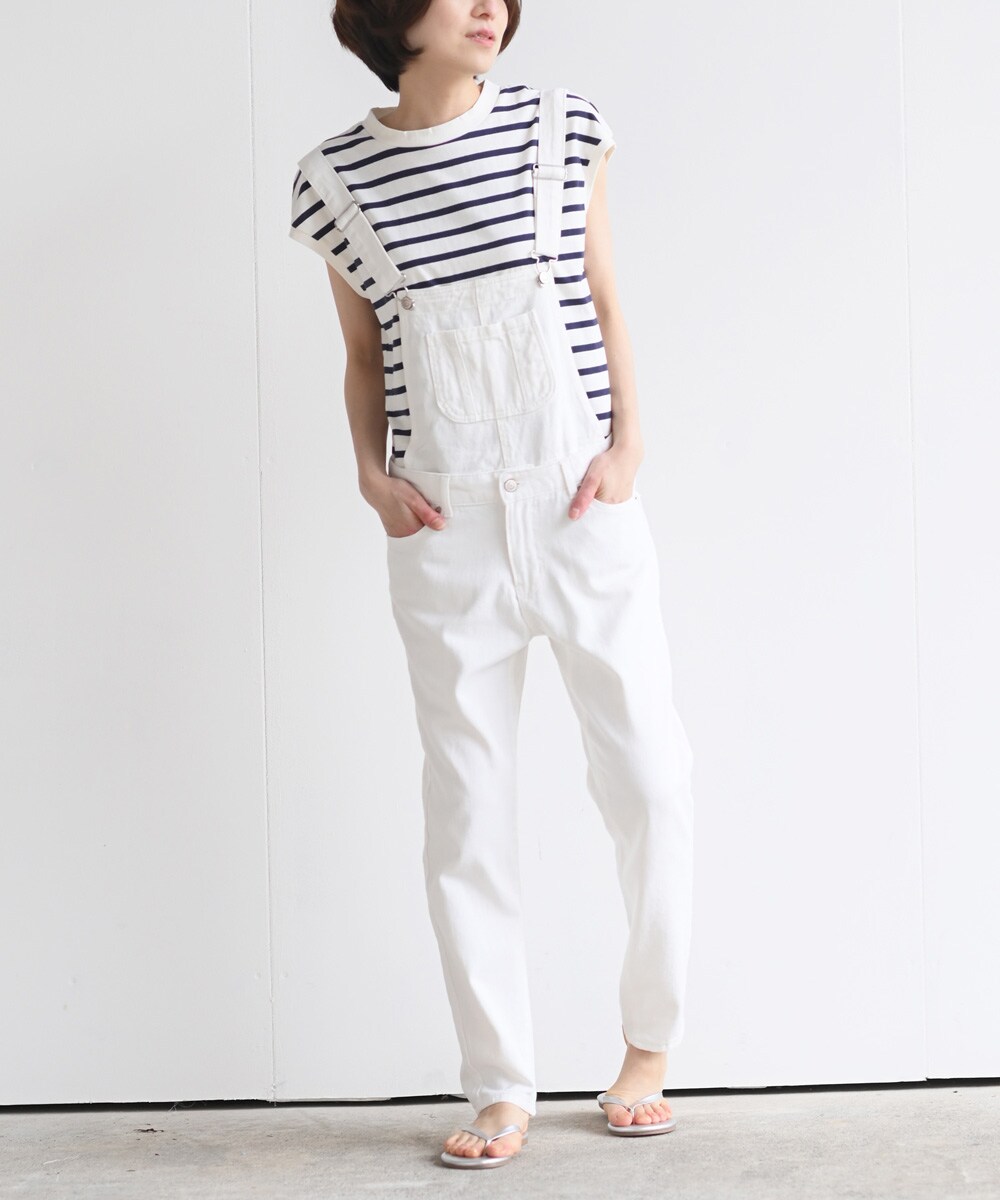 かぐれ デニムサロペット アイボリー オフホワイト