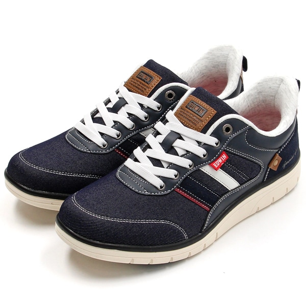 エドウイン ハンズフリー 軽量 幅広 ストレッチ スニーカー 遠赤外線インソール EDW-7523