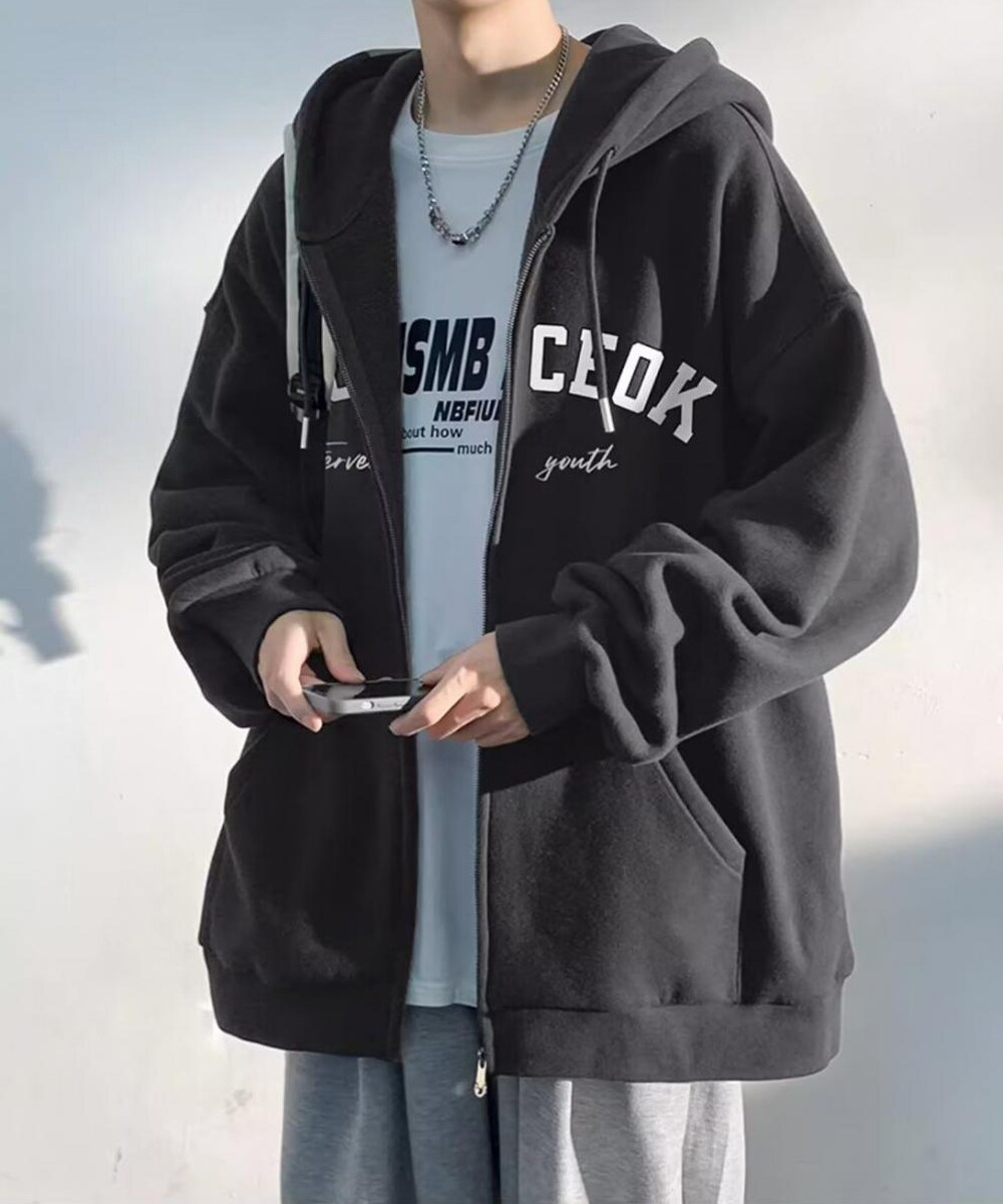 REONCEOK オーバーサイズ ジップアップ ビッグパーカー | ニュー
