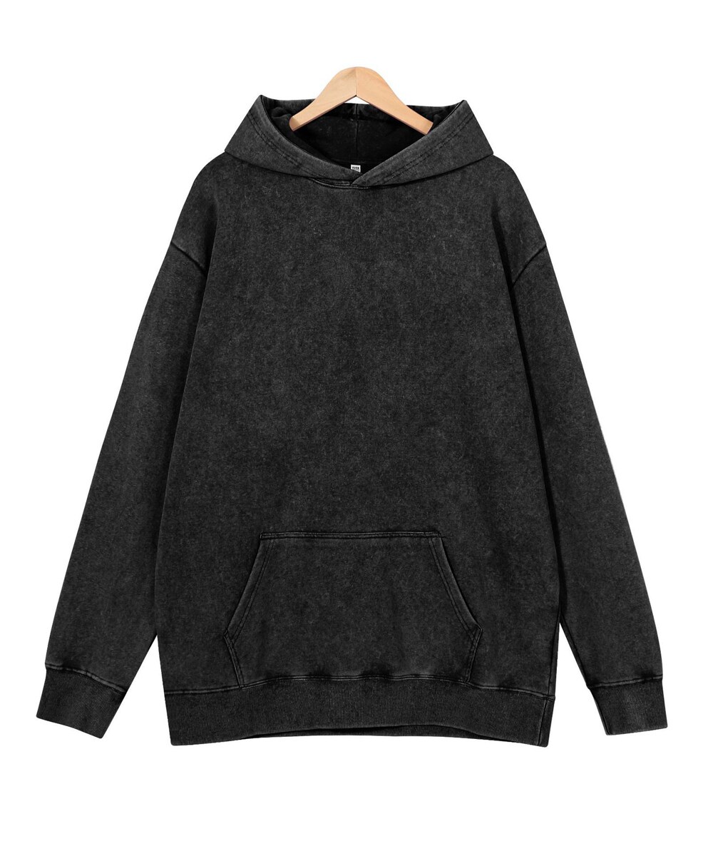 ブラックアウト ピグメント加工 オーバーサイズ プルオーバーパーカー