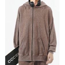 ブラックアウト2 ピグメント加工 オーバーサイズ ジップアップパーカー【セットアップ対応可】