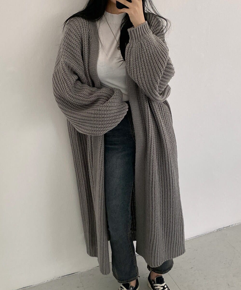 フリージア ルーズロングカーディガン/ガウン