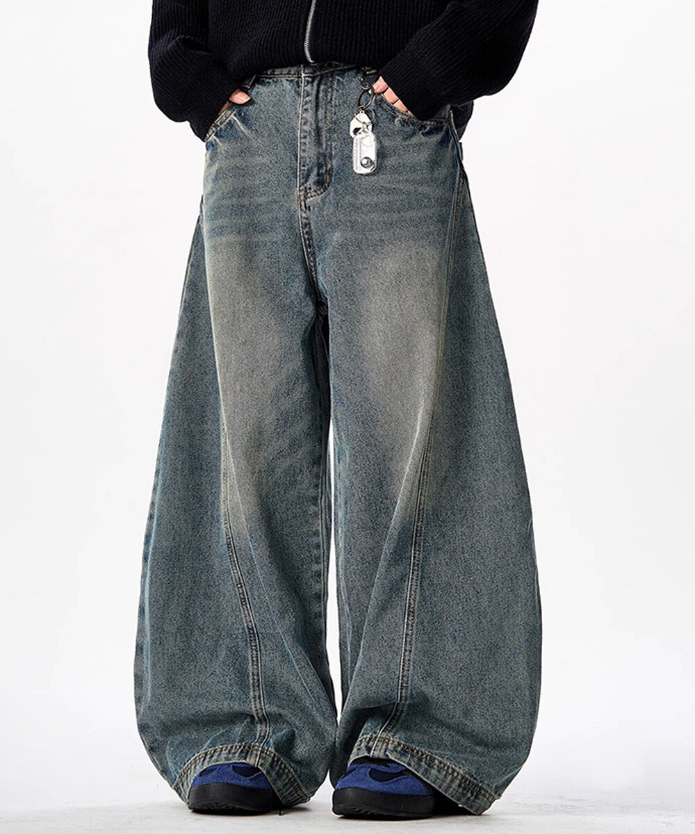 バイカルデニム ワイドバギー バルーン バレル パンツ | ニュー