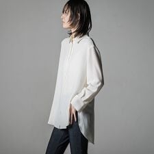【大きいサイズ】【洗濯機で洗える/抗ピル機能/防シワ性/吸水速乾/2WAYストレッチ】とろみ素材メラ