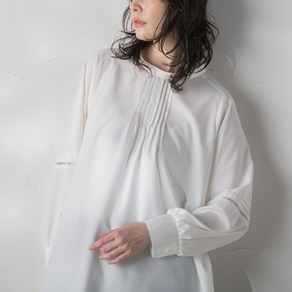 大きいサイズ】フルダルスパンマイクロピーチブラウス≪洗濯機で洗える