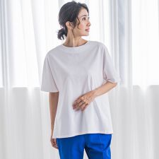 【大きいサイズ】バックフレアカットソー≪洗濯機で洗える≫