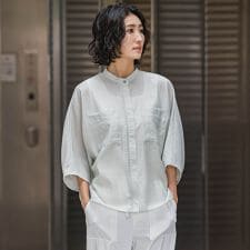 【大きいサイズ】シアーバンブーブラウス≪洗濯機で洗える≫