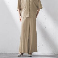 【大きいサイズ】キレリワイドパンツ≪洗濯機で洗える≫