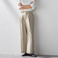 【大きいサイズ】ドライシャンタンワイドパンツ≪洗濯機で洗える≫