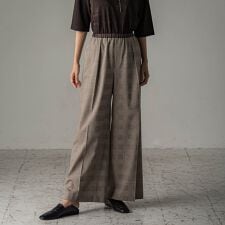 【大きいサイズ】グレンチェックパンツ≪洗濯機で洗える≫