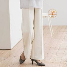 【WEB限定/大きいサイズ】”楽暖”裏起毛ワイドパンツ≪洗濯機で洗える≫